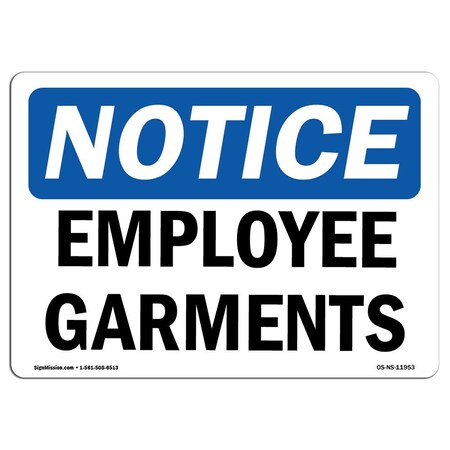OSHA, 10" Height, Peel And Stick Wall Graphic, 14" x 10", Landscape, Employee Entrance Sign With